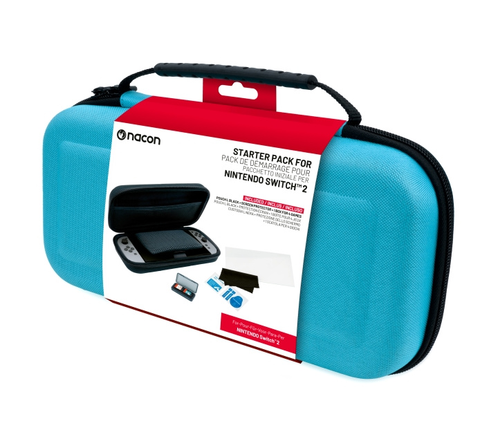 NACON Essential Pack Nintendo Switch II:lle - kotelo, näytönsuoja ja säilytyslaatikko 4 pelille (sininen) ryhmässä KODINELEKTRONIIKKA / Pelikonsolit & Tarvikkeet / Nintendo Switch 2 @ TP E-commerce Nordic AB (D28778)