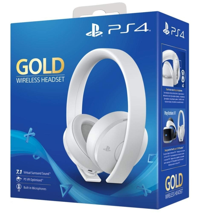 Sony PS4:n viralliset langattomat langattomat kuulokkeet Sony Gold - Valkoinen painos ryhmässä KODINELEKTRONIIKKA / Pelikonsolit & Tarvikkeet / Sony PlayStation 4 @ TP E-commerce Nordic AB (D28830)