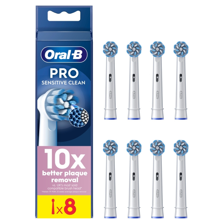 Oral B Pro Sensitive Clean hammasharjanpäät - valkoinen - 8 kappaletta ryhmässä KAUNEUS JA TERVEYS / Suunhoito / Sähköhammasharjat Tarvikkeet @ TP E-commerce Nordic AB (D28910)
