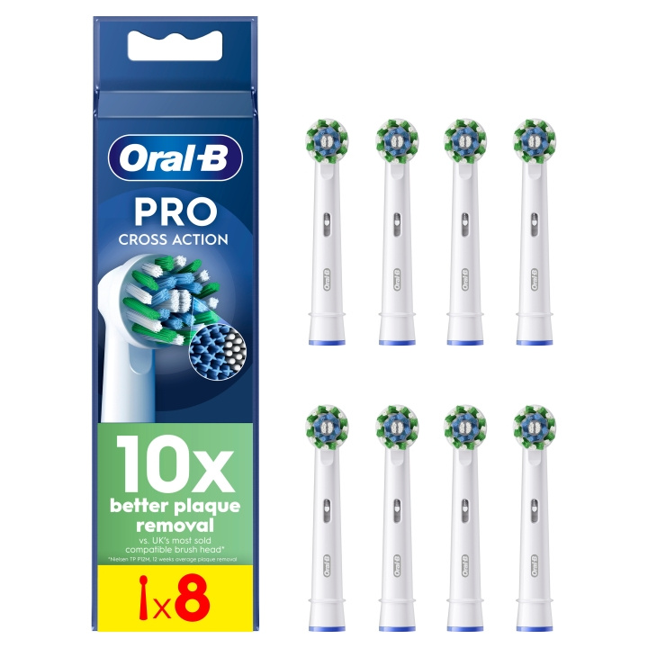 Oral B Pro Cross Action hammasharjanpäät - valkoinen - 8 kpl ryhmässä KAUNEUS JA TERVEYS / Suunhoito / Sähköhammasharjat Tarvikkeet @ TP E-commerce Nordic AB (D28912)