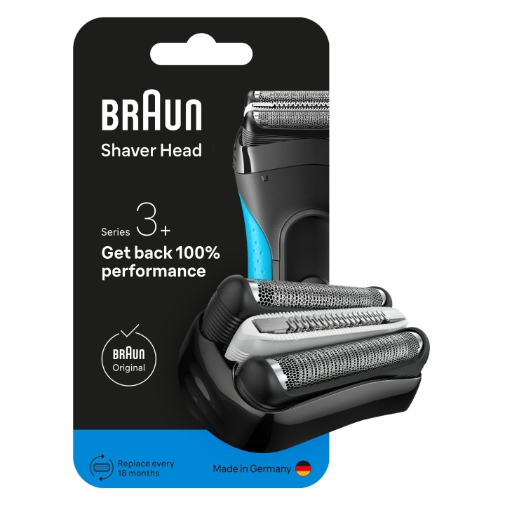 Braun Series 3+ sähköparranajokone ORIGINAL vaihtopää, 32B - musta ryhmässä KAUNEUS JA TERVEYS / Hiukset &Stailaus / Sheivaus ja trimmaus / Parranajokoneet @ TP E-commerce Nordic AB (D28928)