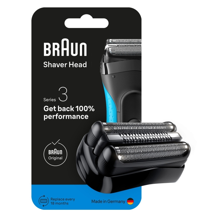 Braun Sarja 3 sähköparranajokone ORIGINAL vaihtopää, 21B - musta ryhmässä KAUNEUS JA TERVEYS / Hiukset &Stailaus / Sheivaus ja trimmaus / Parranajokoneet @ TP E-commerce Nordic AB (D28929)