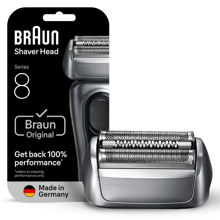 Braun Series 8 sähköparranajokone - ORIGINAL vaihtopää, 83M - hopea ryhmässä KAUNEUS JA TERVEYS / Hiukset &Stailaus / Sheivaus ja trimmaus / Parranajokoneet @ TP E-commerce Nordic AB (D28930)