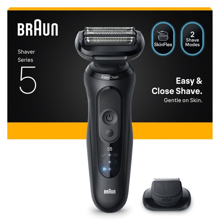 Braun Series 5 sähköparranajokone - Musta ryhmässä KAUNEUS JA TERVEYS / Hiukset &Stailaus / Sheivaus ja trimmaus / Parranajokoneet @ TP E-commerce Nordic AB (D28938)