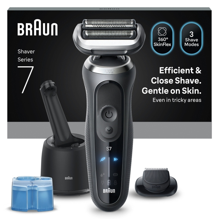 Braun Series 7 sähköparranajokone - SmartCare Center +1 -lisälaite - 72-G7200CC - harmaa ryhmässä KAUNEUS JA TERVEYS / Hiukset &Stailaus / Sheivaus ja trimmaus / Parranajokoneet @ TP E-commerce Nordic AB (D28941)