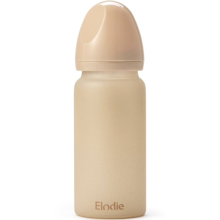 Elodie Details Glass Feeding Bottle, Pure Khaki ryhmässä LELUT, TUOTTEET LAPSILLE JA VAUVOILLE / Syö ja juo / Tuttipullot & Tarvikkeet @ TP E-commerce Nordic AB (D29031)