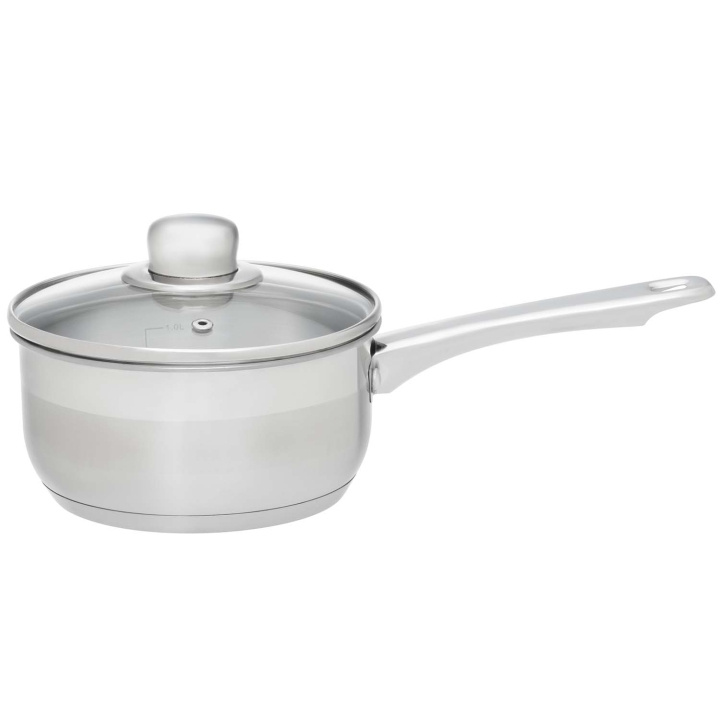 Maku Kastrull Basic i stål med glaslock 1,5 L ryhmässä KOTI, TALOUS JA PUUTARHA / Keittiövälineet / Padat ja kattilat @ TP E-commerce Nordic AB (D29099)
