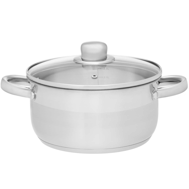 Maku Kastrull Basic i stål med glaslock 3 L ryhmässä KOTI, TALOUS JA PUUTARHA / Keittiövälineet / Padat ja kattilat @ TP E-commerce Nordic AB (D29101)