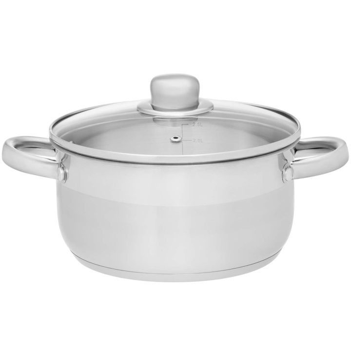 Maku Kastrull Basic i stål med glaslock 6,5 L ryhmässä KOTI, TALOUS JA PUUTARHA / Keittiövälineet / Padat ja kattilat @ TP E-commerce Nordic AB (D29102)