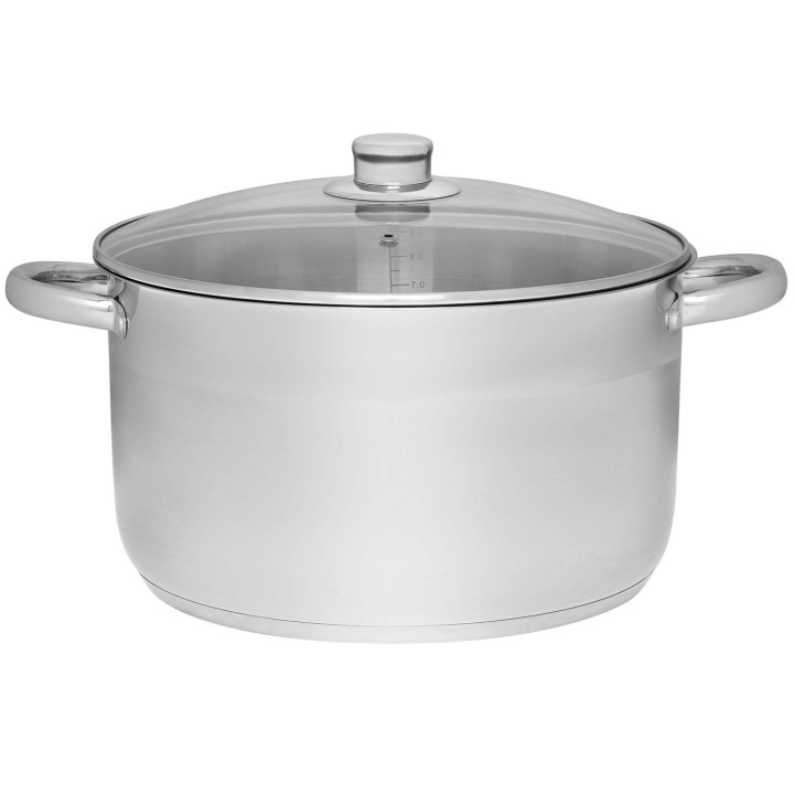 Maku Basic Gryta i stål med glaslock 10 L 28 cm ryhmässä KOTI, TALOUS JA PUUTARHA / Keittiövälineet / Padat ja kattilat @ TP E-commerce Nordic AB (D29103)