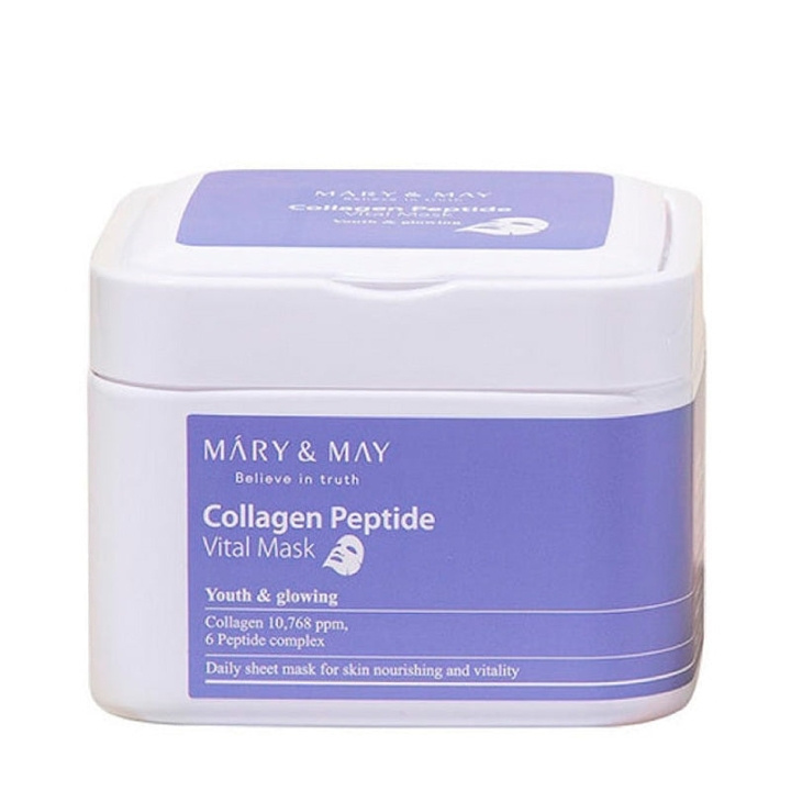 Mary&May Kollageeni Peptidi Vital Mask - 30 kpl ryhmässä KAUNEUS JA TERVEYS / Ihonhoito / Kasvot / Naamiot @ TP E-commerce Nordic AB (D29266)
