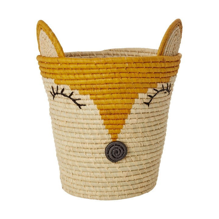 RICE Pyöreä Raffia kori ketunpäällä - keltainen ryhmässä LELUT, TUOTTEET LAPSILLE JA VAUVOILLE / Lastenhuone / Säilytys @ TP E-commerce Nordic AB (D29685)