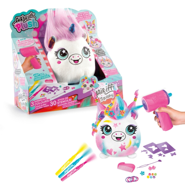 Airbrush Plush Hair\'iffic 17cm Squish Pal - Prinsessa (1040111) ryhmässä LELUT, TUOTTEET LAPSILLE JA VAUVOILLE / Lelut vauvoille (0-3v) / Pehmolelut @ TP E-commerce Nordic AB (D29752)