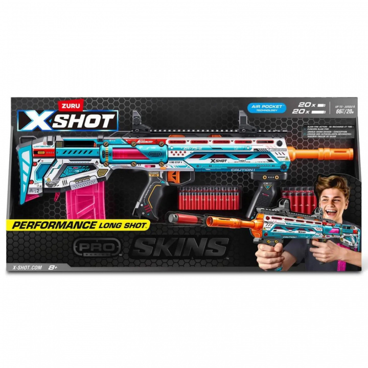 X-Shot Skins Pro Series - Longshot Blaster (40 tikkaa) (36600) ryhmässä LELUT, TUOTTEET LAPSILLE JA VAUVOILLE / Leikkikalut, Askartelu &Pelit / Toimintapeli @ TP E-commerce Nordic AB (D29862)