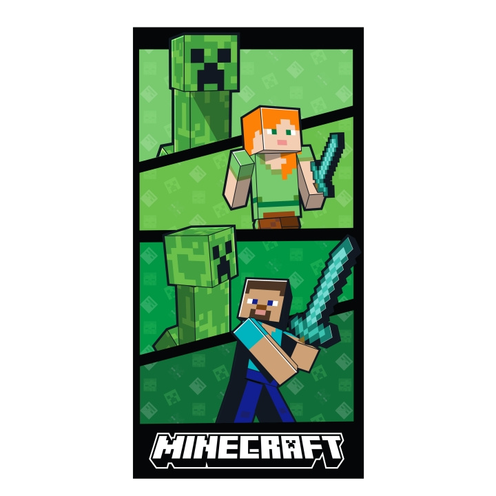 MINECRAFT Rantapyyhe - 70 x 140 cm - MINECRAFT (MNC698) ryhmässä KOTI, TALOUS JA PUUTARHA / Kylpyhuone / Pyyhkeet @ TP E-commerce Nordic AB (D29897)