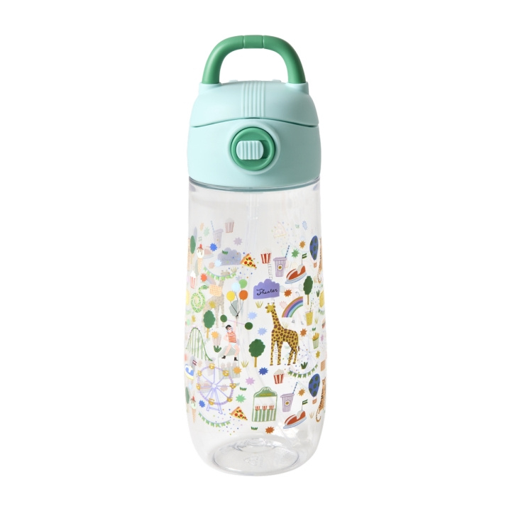 RICE Muovinen lasten juomapullo hauskalla messupainatuksella - Minttu - 550 ml ryhmässä LELUT, TUOTTEET LAPSILLE JA VAUVOILLE / Syö ja juo / Tuttipullot & Tarvikkeet @ TP E-commerce Nordic AB (D29982)