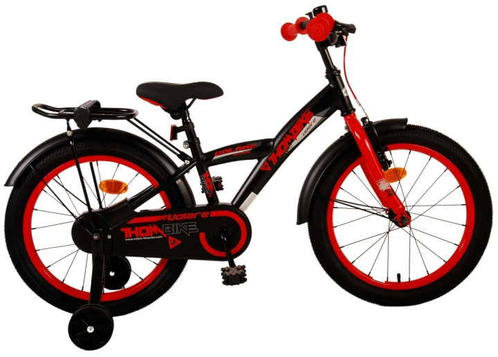 Volare Lasten polkupyörä 18 - Thombike musta/punainen (51841) ryhmässä LELUT, TUOTTEET LAPSILLE JA VAUVOILLE / Ulkoleut / Pyörät & Potkulaudat @ TP E-commerce Nordic AB (D30138)