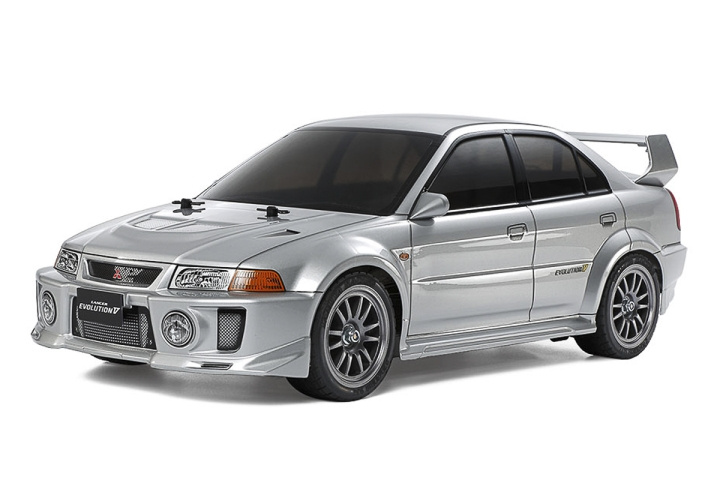 Tamiya 1/10 R/C Mitsubishi Lancer Evolution V (TT-02) - (545605) - (545605) ryhmässä LELUT, TUOTTEET LAPSILLE JA VAUVOILLE / Radio-ohjattava / Radio-ohjattavat autot @ TP E-commerce Nordic AB (D30159)