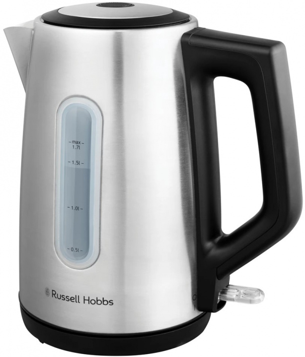 Russell Hobbs Heaton Brushed vedenkeitin - harjattua ruostumatonta terästä mustilla korostuksilla - 1.7L ryhmässä KOTI, TALOUS JA PUUTARHA / Kodinkoneet / Vesi ja mehu / Vedenkeitin @ TP E-commerce Nordic AB (D30180)