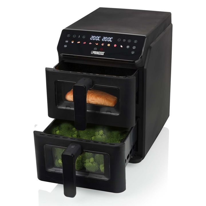 Princess Airfryer Staplad 2x5L 3000W - 182490 ryhmässä KOTI, TALOUS JA PUUTARHA / Kodinkoneet / Airfryers ja rasvakeittimet @ TP E-commerce Nordic AB (D30604)