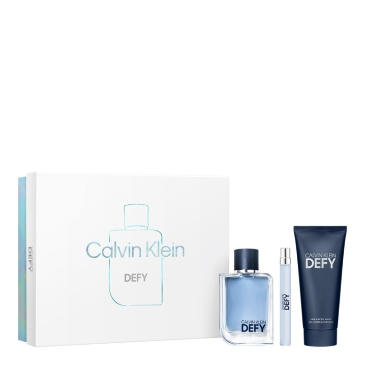 Calvin Klein Giftset Calvin Klein Defy Edt 100ml + Hair & Body Wash 100ml + Edt 10ml ryhmässä KAUNEUS JA TERVEYS / Tuoksut & Parfyymit / Parfyymit / Hajuvesiboksit @ TP E-commerce Nordic AB (D30632)