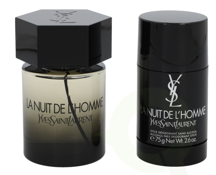Yves Saint Laurent YSL La Nuit De L\'Homme Giftset 175 ml Edt Spray 100ml/Deo Stick 75gr ryhmässä KAUNEUS JA TERVEYS / Tuoksut & Parfyymit / Parfyymit / Hajuvesiboksit @ TP E-commerce Nordic AB (D30820)