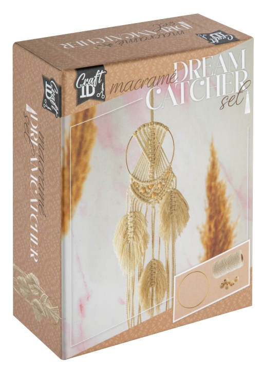 Craft ID Makrameesetti seinäkiinnike - höyhenet (CR1726/GE) ryhmässä KOTI, TALOUS JA PUUTARHA / Sisustus @ TP E-commerce Nordic AB (D31106)