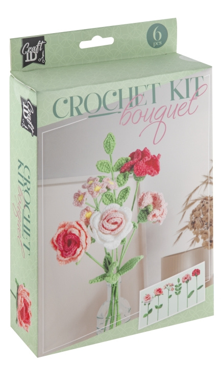 Craft ID Virkkaussarja Kukkakimppu vaaleanpunainen (CR1736/GE) ryhmässä LELUT, TUOTTEET LAPSILLE JA VAUVOILLE / Leikkikalut, Askartelu &Pelit / Käsityöt @ TP E-commerce Nordic AB (D31109)