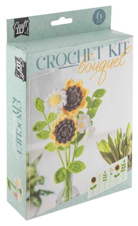 Craft ID Virkkaussetti Kukkakimppu - keltainen - 6 kpl (CR1737/GE) ryhmässä LELUT, TUOTTEET LAPSILLE JA VAUVOILLE / Leikkikalut, Askartelu &Pelit / Käsityöt @ TP E-commerce Nordic AB (D31110)