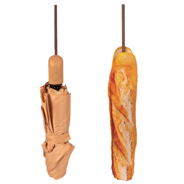 Kikkerland Baguette-sateenvarjo - ruskea - 5,75 cm x 30,5 cm suljettuna, 34 x 18,5 x 17 cm avattuna ryhmässä URHEILU, VAPAA-AIKA JA HARRASTUS / Hauskat tavarat / Hauskat tavarat @ TP E-commerce Nordic AB (D31221)