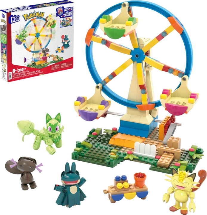 Mega Pokémon Construction Set Ferris Wheel with Figures - 393 Pieces (HXF80) ryhmässä LELUT, TUOTTEET LAPSILLE JA VAUVOILLE / Leikkikalut, Askartelu &Pelit / Rakennuslelut / Lego @ TP E-commerce Nordic AB (D31234)