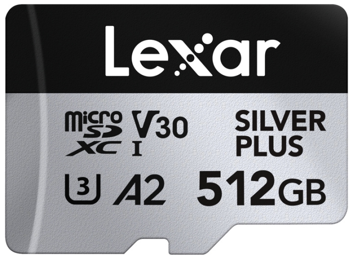 Lexar microSDXC Professional SILVER Plus UHS-I/U3/A2/4K R205/W150 (V30) - SILVER - 512GB ryhmässä KODINELEKTRONIIKKA / Tallennusvälineet / Muistikortit / MicroSD/HC/XC @ TP E-commerce Nordic AB (D31236)