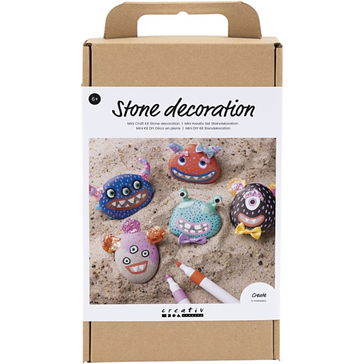 DIY Kit Käsityöpakkaus - kivikoriste - hirviö (977677) ryhmässä URHEILU, VAPAA-AIKA JA HARRASTUS / Harrastus / DIY Kit @ TP E-commerce Nordic AB (D31302)
