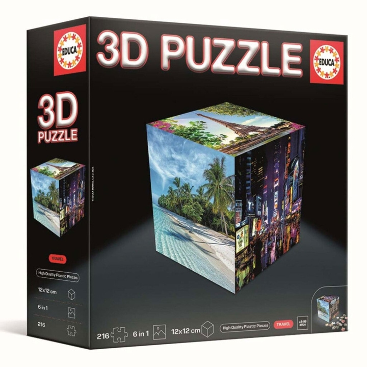 Educa 3D-palapelikuutio Travel (80-20124) ryhmässä LELUT, TUOTTEET LAPSILLE JA VAUVOILLE / Leikkikalut, Askartelu &Pelit / Lasten palapeli @ TP E-commerce Nordic AB (D31313)