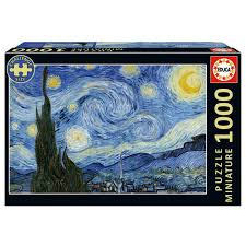 Educa Pienoiskuva 1000 Tähtiyö, Van Gogh (80-20247) ryhmässä URHEILU, VAPAA-AIKA JA HARRASTUS / Harrastus / Palapeli @ TP E-commerce Nordic AB (D31318)