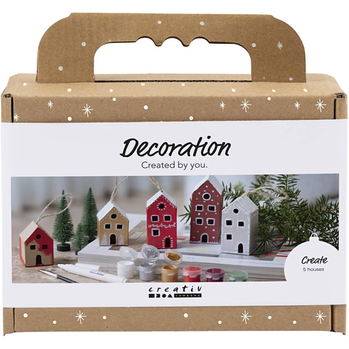 Mini Craft Kit Koriste - Talot - joulun värit (977825) ryhmässä URHEILU, VAPAA-AIKA JA HARRASTUS / Harrastus / DIY Kit @ TP E-commerce Nordic AB (D31435)