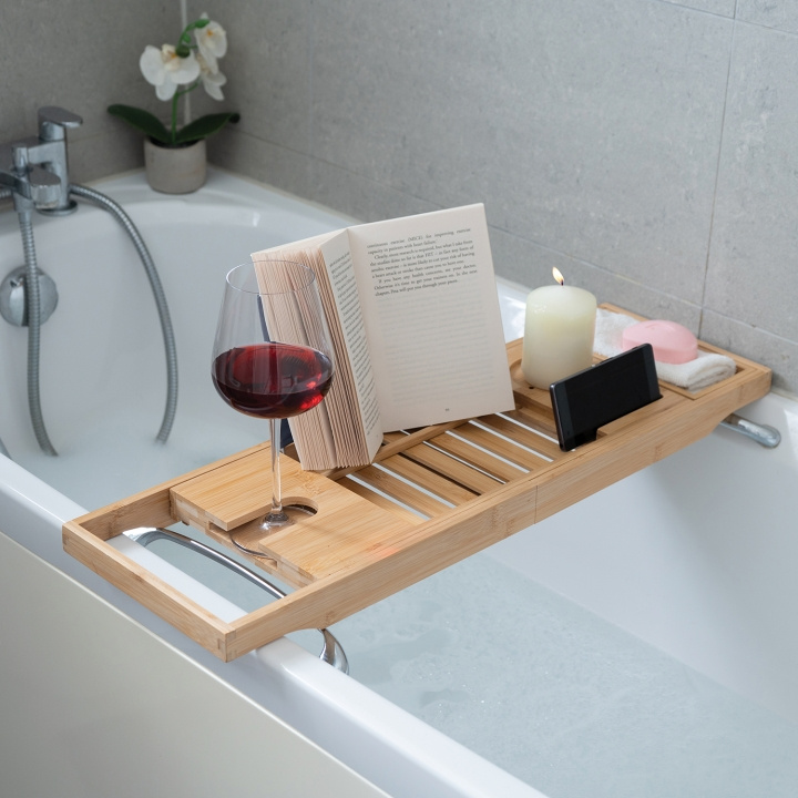Mad Monkey Bamboo bath shelf - Adjustable, fits bathtubs up to 1 meter wide - natural ryhmässä URHEILU, VAPAA-AIKA JA HARRASTUS / Hauskat tavarat / Älylaitteet @ TP E-commerce Nordic AB (D31452)