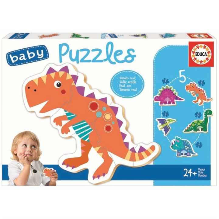 Educa Vauvapalapelit 5 kpl Dinosaurukset (80-18873) ryhmässä LELUT, TUOTTEET LAPSILLE JA VAUVOILLE / Leikkikalut, Askartelu &Pelit / Lasten palapeli @ TP E-commerce Nordic AB (D31528)