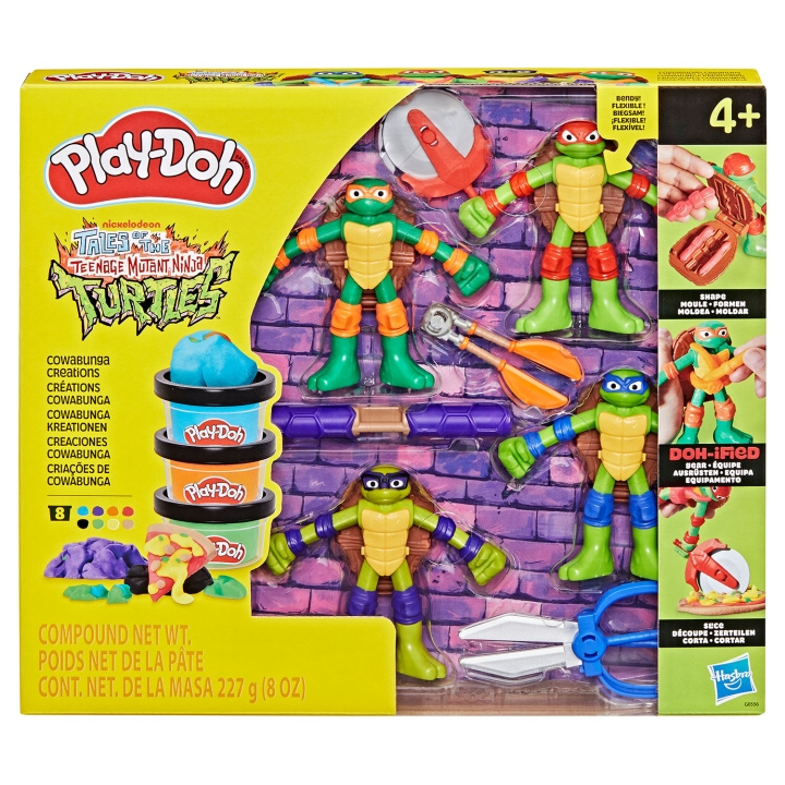 PLAY-DOH Teenage Mutant Ninja Turtles Cowabunga Creations Bendy 4 Inch Action Figures Set ryhmässä LELUT, TUOTTEET LAPSILLE JA VAUVOILLE / Leikkikalut, Askartelu &Pelit / Lelusarja @ TP E-commerce Nordic AB (D31592)