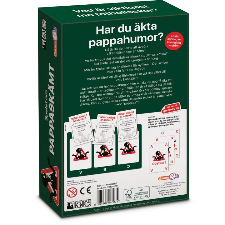 Games4U Juhlapeli Pappaskämt/Dad Jokes (SE) ryhmässä LELUT, TUOTTEET LAPSILLE JA VAUVOILLE / Peli / Lautapelit @ TP E-commerce Nordic AB (D31892)