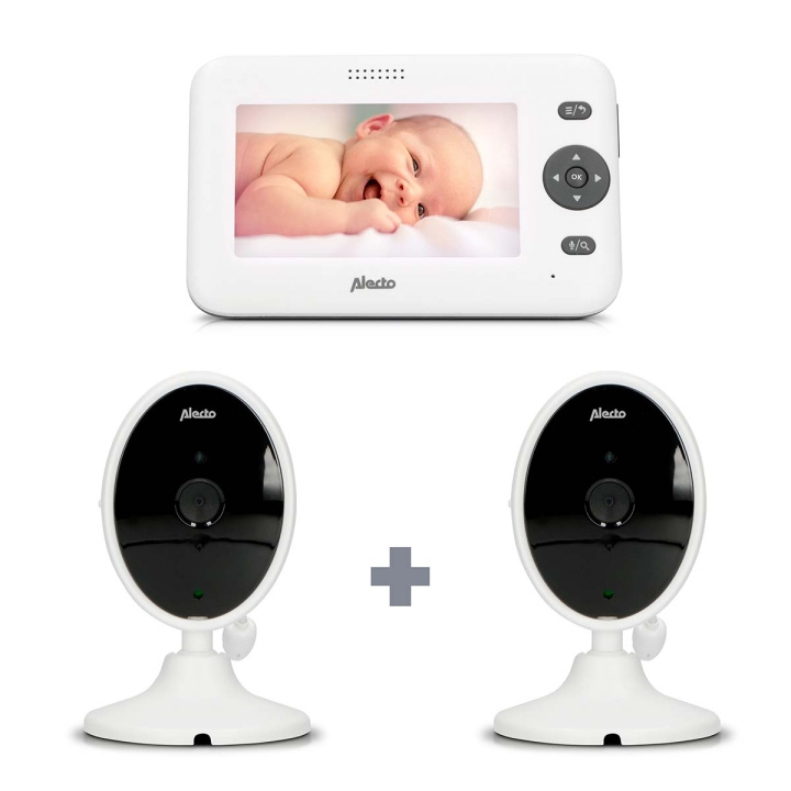 Alecto Video monitor color 4,3 inch, white + extra camera ryhmässä LELUT, TUOTTEET LAPSILLE JA VAUVOILLE / Lapsiturvallisuus / Itkuhälyttimet @ TP E-commerce Nordic AB (D32204)