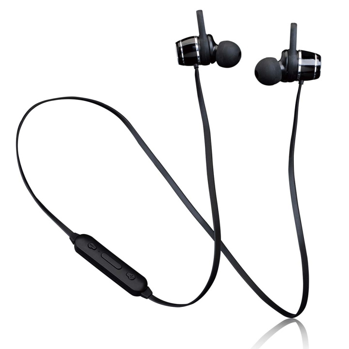 Lenco IPX4 BT magnetic earphones black ryhmässä KODINELEKTRONIIKKA / Ääni & Kuva / Kuulokkeet & Tarvikkeet / Kuulokkeet @ TP E-commerce Nordic AB (D32218)
