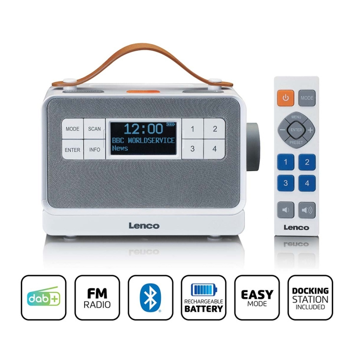Lenco Kannettava FM/DAB+-radio isoilla painikkeilla ja 