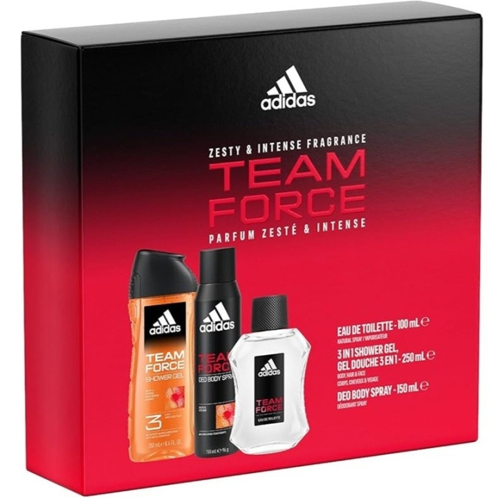 Adidas Giftset Adidas Team Force Edt 100ml + Shower Gel 250ml + Deo 150ml ryhmässä KAUNEUS JA TERVEYS / Lahjapakkaukset / Miesten lahjapakkaukset @ TP E-commerce Nordic AB (D32498)