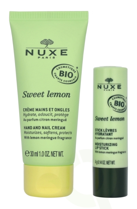 Nuxe Sweet Lemon Kit 34 ml Softening Lip Stick 4g/Hand And Nail Cream 30ml ryhmässä KAUNEUS JA TERVEYS / Manikyyri/Pedikyyri / Käsirasva @ TP E-commerce Nordic AB (D32662)