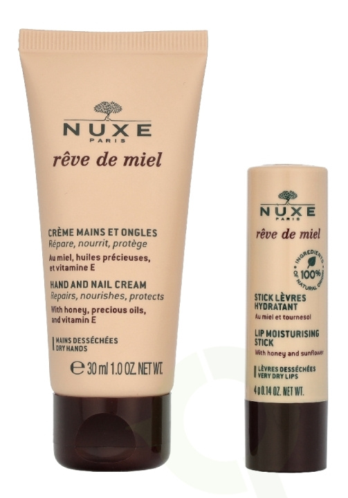 Nuxe Reve De Miel Set 34 ml Hand & Nail Cream 30ml/Lip Moisturizing Stick 4g