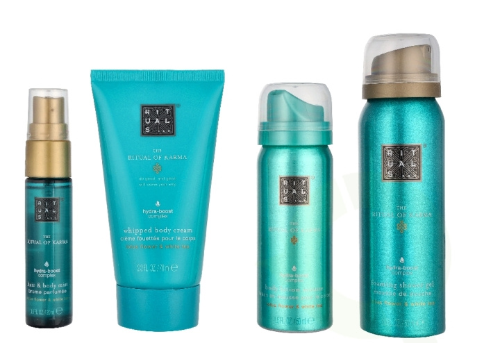 Rituals Karma Small Giftset 190 ml Hair & Body Mist 20ml/48h Hydrating Body Cream 70ml/Foaming Shower Gel 50ml/Body Lotion Mousse 50ml ryhmässä KAUNEUS JA TERVEYS / Lahjapakkaukset / Naisten lahjapakkaukset @ TP E-commerce Nordic AB (D32806)