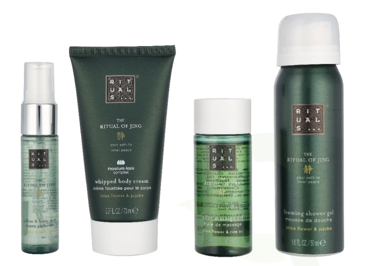 Rituals Jing Small Giftset 190 ml Foaming Shower Gel 50ml/Night Pillow & Body Mist 20ml/Massage Oil 50ml/Body Cream 70ml ryhmässä KAUNEUS JA TERVEYS / Lahjapakkaukset / Naisten lahjapakkaukset @ TP E-commerce Nordic AB (D32807)