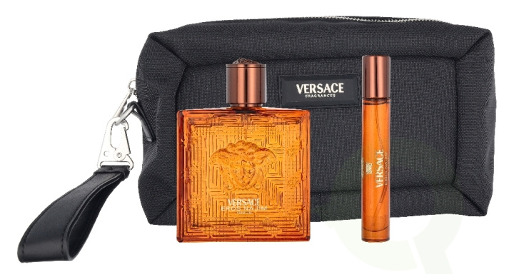 Versace Eros Najim Giftset 110 ml Parfum 100ml/Parfum 10ml/Pouch ryhmässä KAUNEUS JA TERVEYS / Tuoksut & Parfyymit / Parfyymit @ TP E-commerce Nordic AB (D32815)