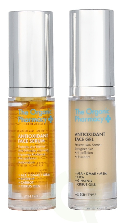 The Organic Pharmacy Antioxidant Mini Set 10 ml Antioxidant Face Gel 5ml/Antioxidant Face Serum 5ml ryhmässä KAUNEUS JA TERVEYS / Ihonhoito / Kasvot / Puhdistus @ TP E-commerce Nordic AB (D32823)